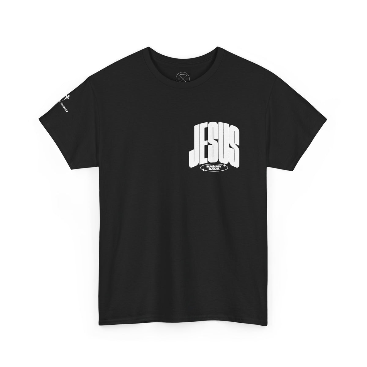 Jesus Script Tee — Gothic Cross Christian T-Shirt