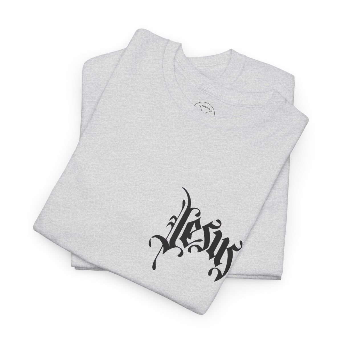 Jesus Script Tee — Gothic Cross Christian T-Shirt