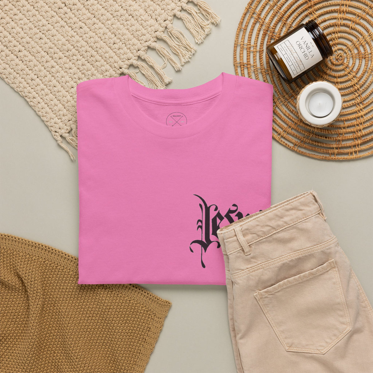 Jesus Script Tee — Gothic Cross Christian T-Shirt